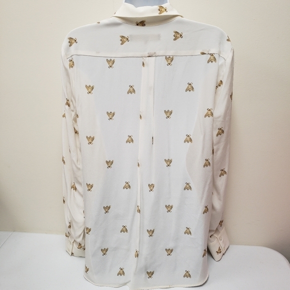 Space Style Concept Womens Silk Bee Print Top Size 6 - Picture 2 of 6